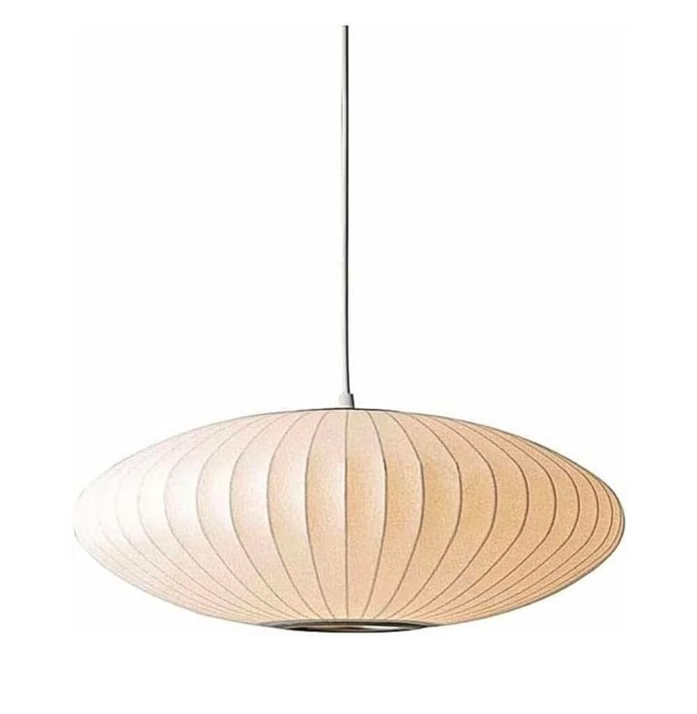 TAIYYLU Modern White Fabric Cocoon Pendant Light Chandelier 40cm E26